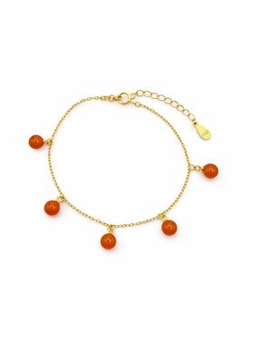 S925 Red Carnelian Chain Bracelet